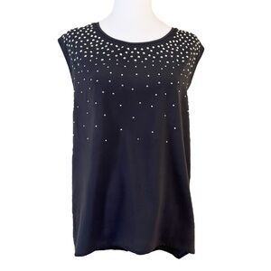 H&M Blouse Sleeveless Gray with Silver Studs 4
